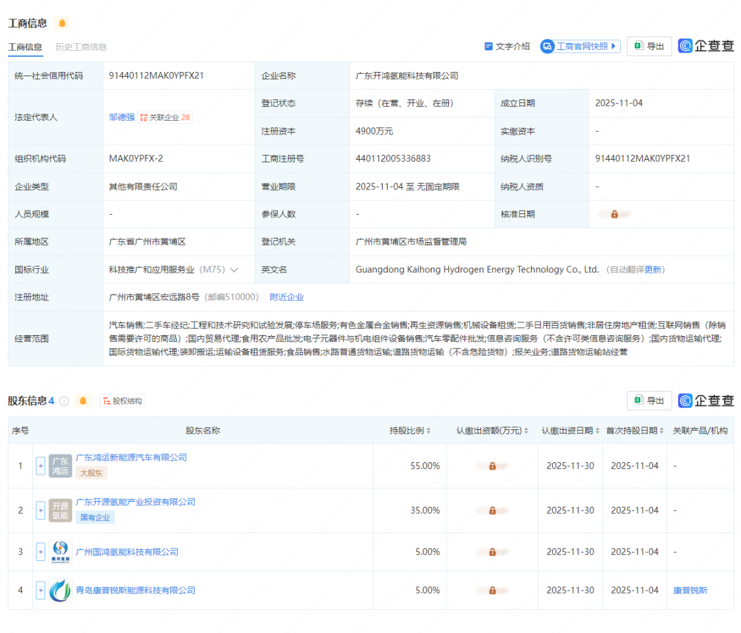 注资4900万！又一氢能公司成立